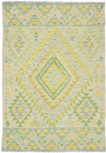 Tappeto Kilim Geometrico Verde Giallo 102x147 Cm