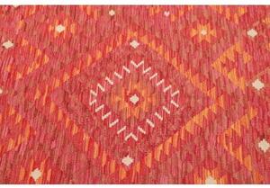 Tappeto Kilim Geometrico Rosso Arancione 106x144 Cm