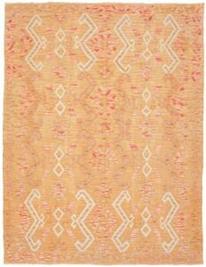 Tappeto Kilim Geometrico Arancione Beige 155x201 Cm