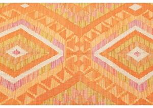 Tappeto Kilim Geometrico Arancione Beige 98x165 Cm