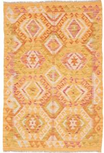 Tappeto Kilim Geometrico Giallo Senape Arancione 96x142 Cm