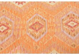 Tappeto Kilim Geometrico Arancione Beige 102x151 Cm