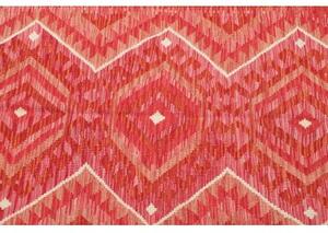 Tappeto Kilim Geometrico Rosso Beige 102x147 Cm