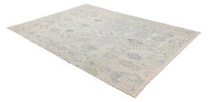Tappeto Kilim Geometrico Grigio Chiaro Azzurro 207x283 Cm