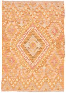 Tappeto Kilim Geometrico Arancione Beige 102x147 Cm