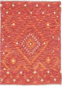 Tappeto Kilim Geometrico Rosso Arancione 106x144 Cm