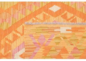 Tappeto Kilim Geometrico Arancione Beige 98x165 Cm