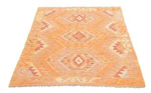 Tappeto Kilim Geometrico Arancione Beige 102x151 Cm