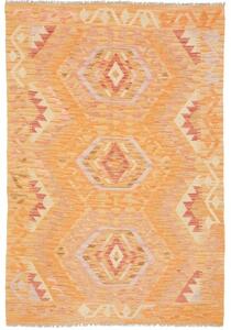 Tappeto Kilim Geometrico Arancione Beige 102x151 Cm
