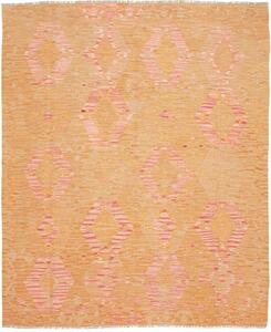 Tappeto Kilim Geometrico Arancione Rosa 153x188 Cm