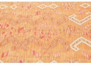 Tappeto Kilim Geometrico Arancione Beige 155x201 Cm