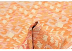Tappeto Kilim Geometrico Arancione Beige 102x147 Cm