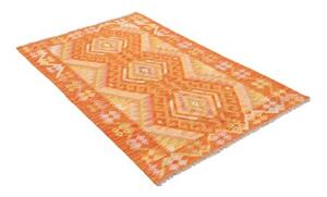 Tappeto Kilim Geometrico Arancione Beige 98x157 Cm