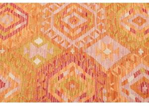 Tappeto Kilim Stilizzato Arancione Beige 102x155 Cm