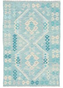 Tappeto Kilim Geometrico Azzurro Beige 100x153 Cm