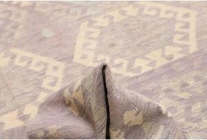 Tappeto Kilim Geometrico Grigio Tortora Avorio 206x288 Cm