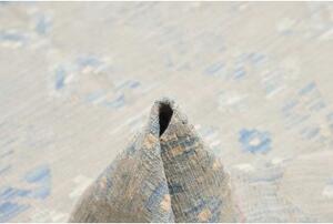 Tappeto Kilim Stilizzato Grigio Chiaro Azzurro 160x198 Cm