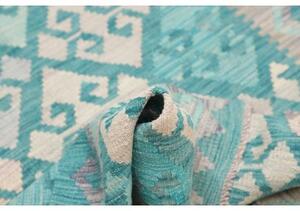 Tappeto Kilim Geometrico Turchese Beige 100x152 Cm