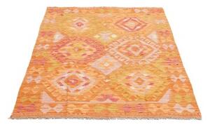 Tappeto Kilim Stilizzato Arancione Beige 102x155 Cm