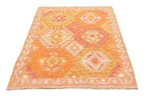 Tappeto Kilim Geometrico Arancione Rosa 99x156 Cm