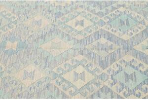 Tappeto Kilim Geometrico Azzurro Avorio 153x197 Cm