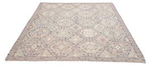 Tappeto Kilim Geometrico Grigio Azzurro 178x220 Cm