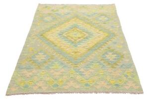 Tappeto Kilim Geometrico Verde Salvia Azzurro 97x147 Cm