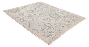 Tappeto Kilim Geometrico Grigio Beige 180x220 Cm