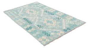 Tappeto Kilim Geometrico Azzurro Beige 100x153 Cm