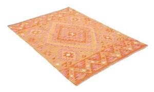 Tappeto Kilim Geometrico Arancione Rosa 102x144 Cm