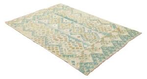 Tappeto Kilim Geometrico Verde Menta Azzurro Petrolio 122x170 Cm