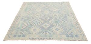 Tappeto Kilim Geometrico Azzurro Avorio 153x197 Cm