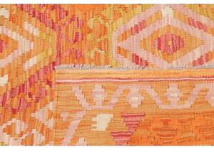 Tappeto Kilim Geometrico Arancione Rosa 99x156 Cm