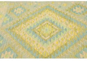 Tappeto Kilim Geometrico Verde Salvia Azzurro 97x147 Cm