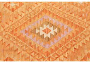 Tappeto Kilim Geometrico Arancione Avorio 104x151 Cm