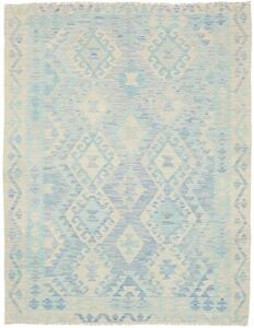 Tappeto Kilim Geometrico Azzurro Avorio 153x197 Cm