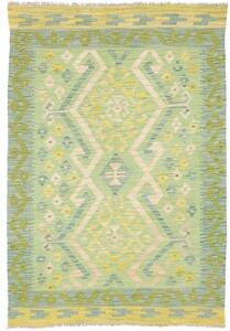 Tappeto Kilim Stilizzato Verde Chiaro Beige 103x149 Cm