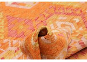Tappeto Kilim Geometrico Arancione Rosa 99x156 Cm