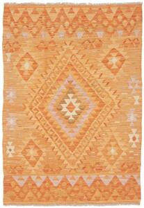 Tappeto Kilim Geometrico Arancione Avorio 104x151 Cm
