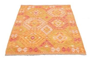 Tappeto Kilim Geometrico Arancione Rosa 102x155 Cm
