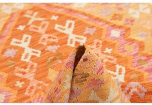 Tappeto Kilim Stilizzato Arancione Beige 98x146 Cm