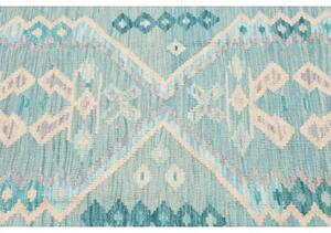 Tappeto Kilim Geometrico Azzurro Beige 100x153 Cm