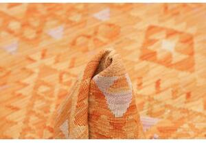 Tappeto Kilim Geometrico Arancione Avorio 104x151 Cm