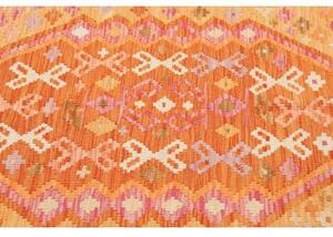 Tappeto Kilim Stilizzato Arancione Beige 98x146 Cm