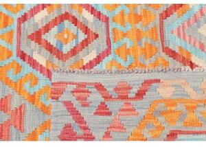 Tappeto Kilim Geometrico Azzurro Arancione 108x163 Cm