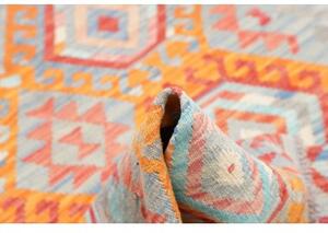 Tappeto Kilim Geometrico Azzurro Arancione 108x163 Cm