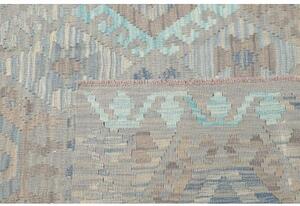 Tappeto Kilim Geometrico Grigio Tortora Celeste 204x298 Cm