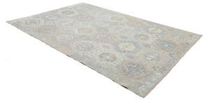 Tappeto Kilim Geometrico Grigio Tortora Celeste 204x298 Cm