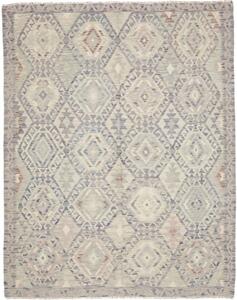 Tappeto Kilim Geometrico Grigio Azzurro 178x220 Cm