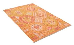 Tappeto Kilim Stilizzato Arancione Beige 102x155 Cm